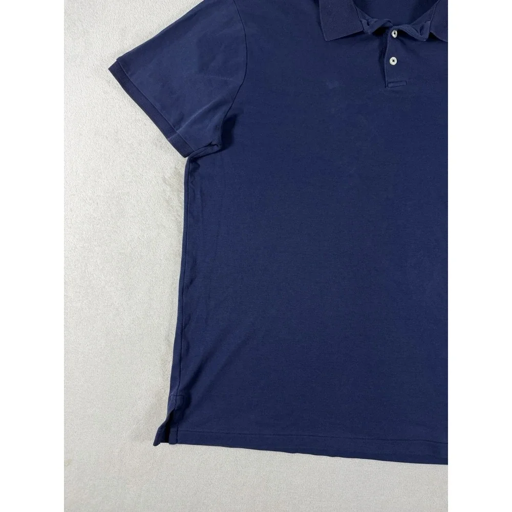 Polo Ralph Lauren Custom Slim Fit Polo Shirt Mens XL Blue Cotton Mesh Brown Pony